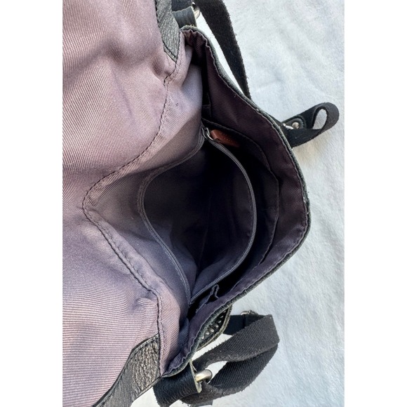 The Sak Silverlake Pebbled Black Leather Crossbody Bag Studded Tassels Lined - Picture 11 of 16